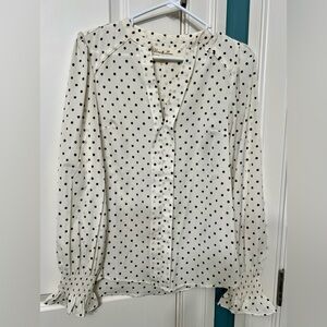 Vine & Love Cream Blouse with Black Polka Dots